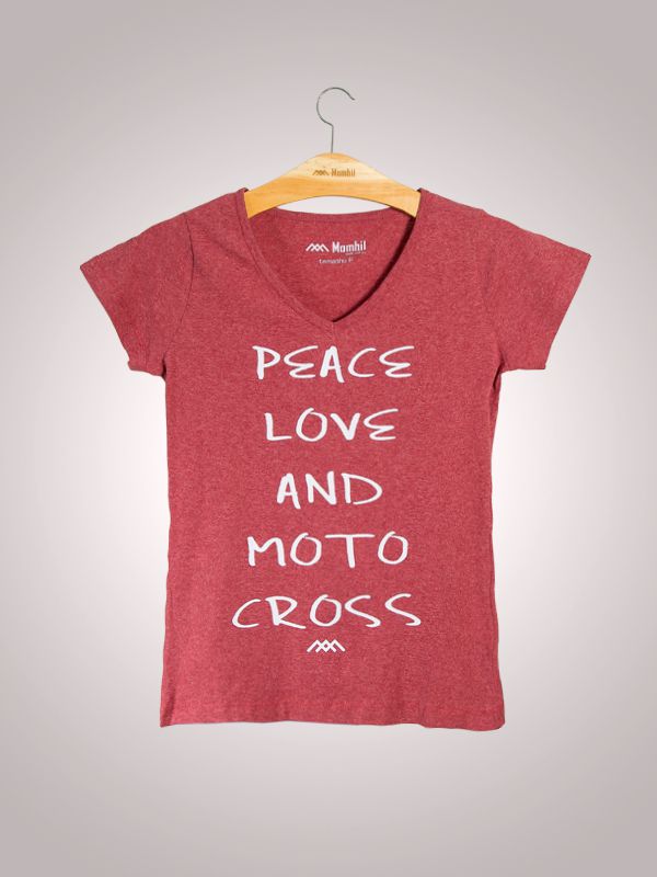T-shirt malha peletizada Peace Love